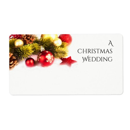 Festive Christmas Holiday Wedding Labels