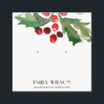 FESTIVE CHRISTMAS HOLLY BERRY STUD EARRING DISPLAY SQUARE BUSINESS CARD<br><div class="desc">If you need any further customisation please feel free to message me on yellowfebstudio@gmail.com.</div>