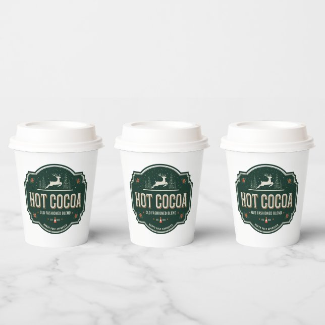 Festive Christmas hot cocoa party Paper Cups (Multi)