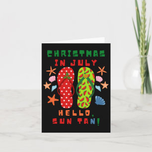 Festive Christmas In July Flip Flop Summer Beach Card