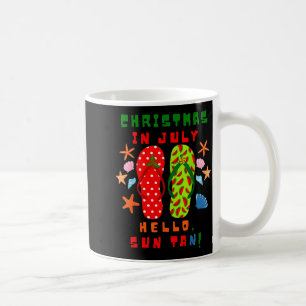 Festive Christmas In July Flip Flop Summer Beach F Coffee Mug