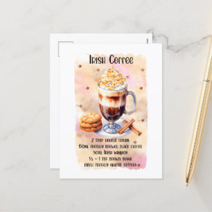 Festive Christmas Irish Coffee Holiday Postcard