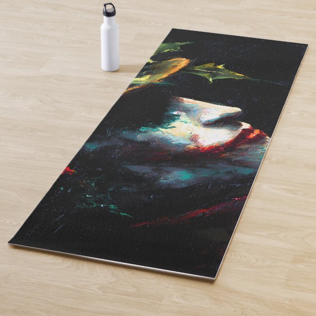 Festive Christmas Joker Portrait Yoga Mat (In Situ)