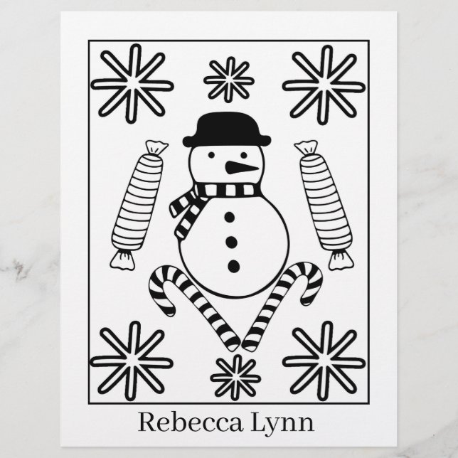 Festive Christmas kids colouring add name Letterhead (Front)