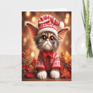 Festive Christmas Kitten Card