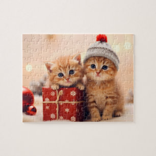 Festive Christmas Kitten Duo Jigsaw Puzzle
