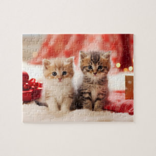 Festive Christmas Kitten Duo Jigsaw Puzzle