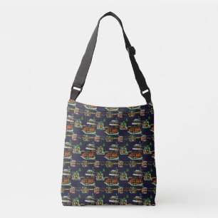 Festive Christmas Light Up Town House Tree Crossbody Bag