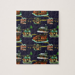 Festive Christmas Light Up Town House Tree Jigsaw Puzzle