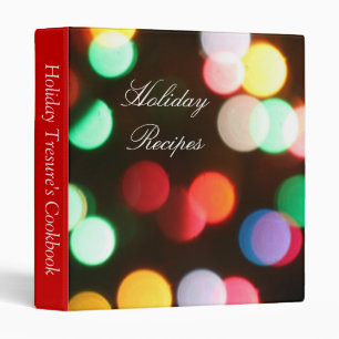 Festive Christmas Lights Red Holiday Recipe Binder