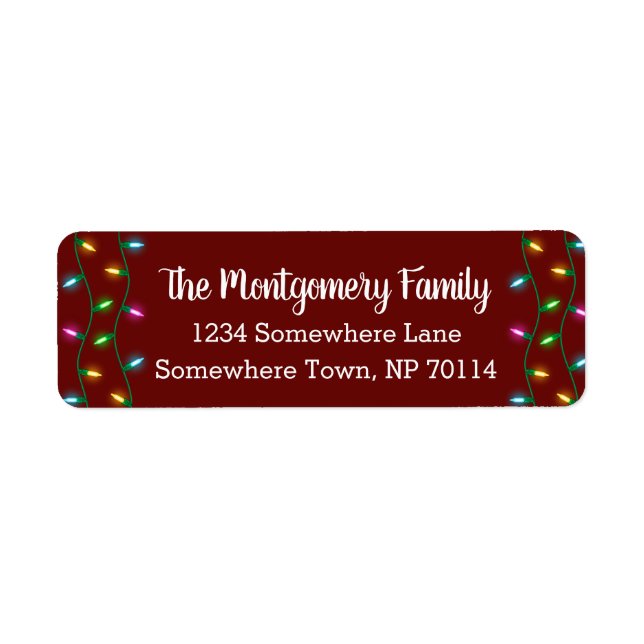 Festive Christmas Lights & Red | Personalized (Front)