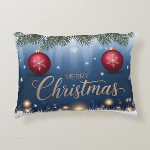 Festive Christmas Lumbar Pillow – Cheerful Holiday