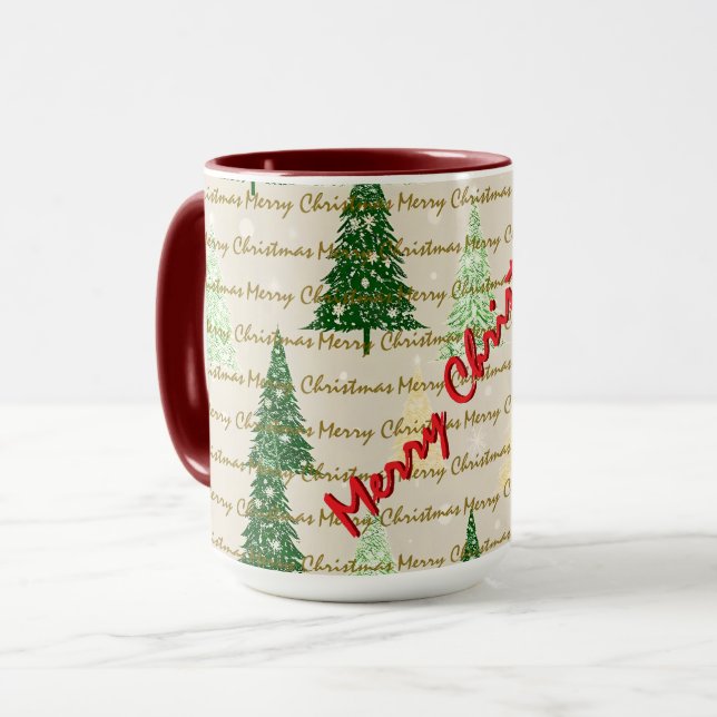 Festive Christmas Luxury Christmas Trees Mug (Front Left)