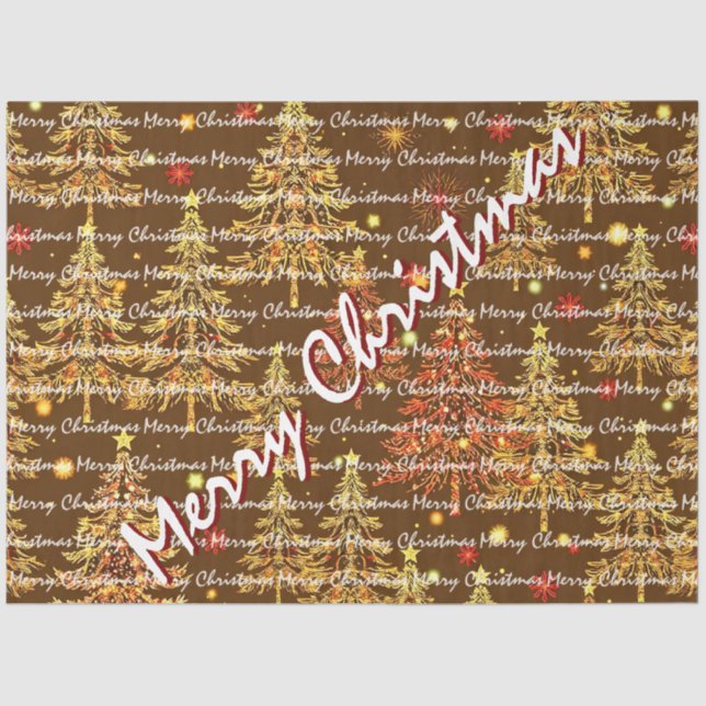 Festive Christmas Luxury Christmas Trees Tissue Paper (Front)