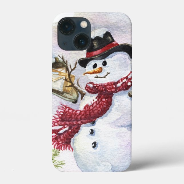 festive Christmas mail snowman Case-Mate iPhone Case (Back)