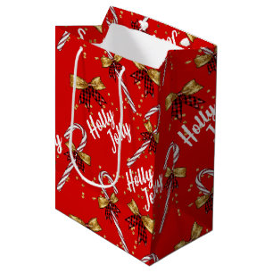 festive Christmas misc tiled pattern  Medium Gift Bag