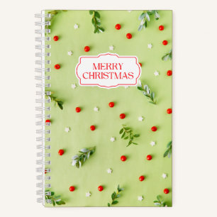 Festive Christmas Mistletoe Spiral Notebook