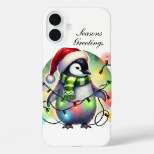Festive Christmas monkey customizable  iPhone 16 Plus Case