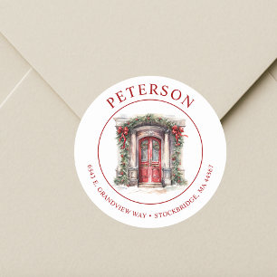 Festive Christmas New Home Return Address Labels