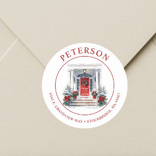 Festive Christmas New Home Return Address Labels