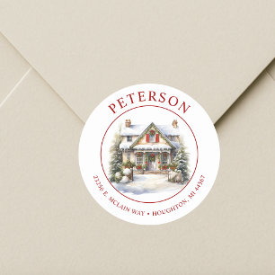 Festive Christmas New Home Return Address Labels