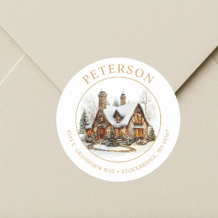 Festive Christmas New Home Return Address Labels
