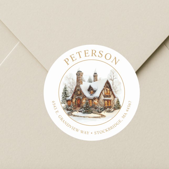 Festive Christmas New Home Return Address Labels (Creator Uploaded)