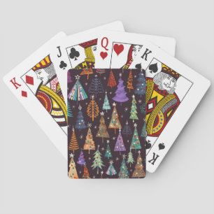 Festive Christmas New Year Pattern Playing Cards