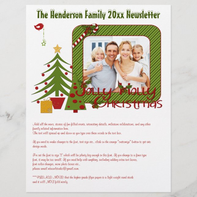 Festive Christmas Newsletter with Photos (Front)