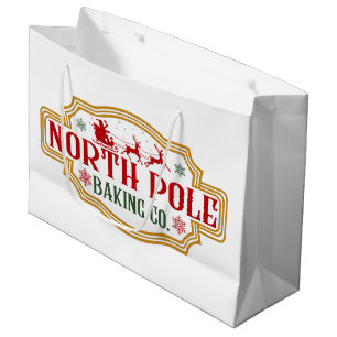 Festive Christmas North Pole Bakery Large Gift Bag