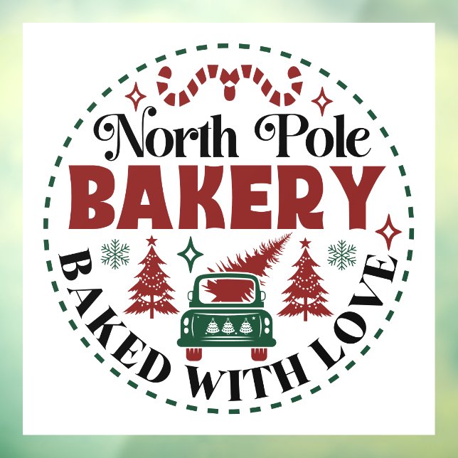 Festive Christmas North Pole Bakery  Window Cling (Sheet 3)