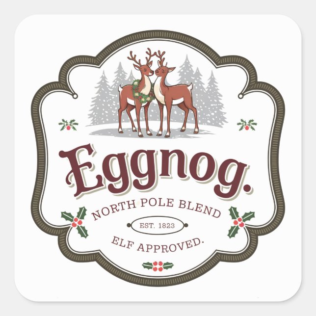 Festive Christmas North Pole eggnog  Square Sticker (Front)