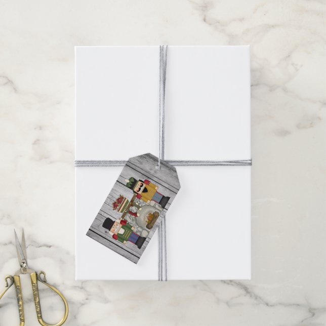 Festive Christmas nutcracker add names party tag (With Twine)