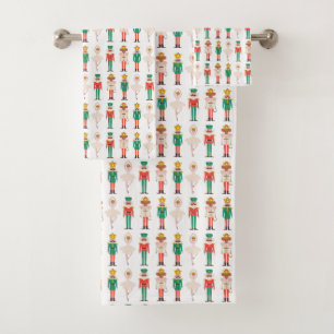 Festive Christmas Nutcracker Ballerina  Bath Towel Set
