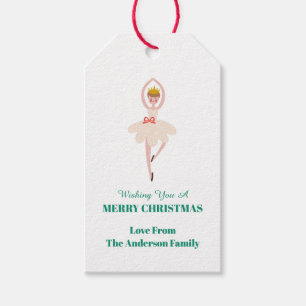 Festive Christmas Nutcracker Ballerina  Gift Tags
