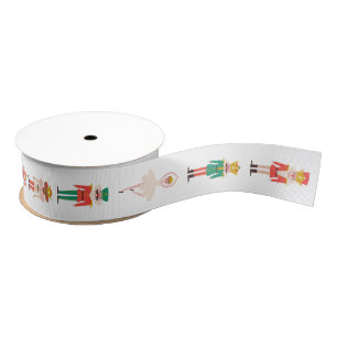 Festive Christmas Nutcracker Ballerina Grosgrain Ribbon