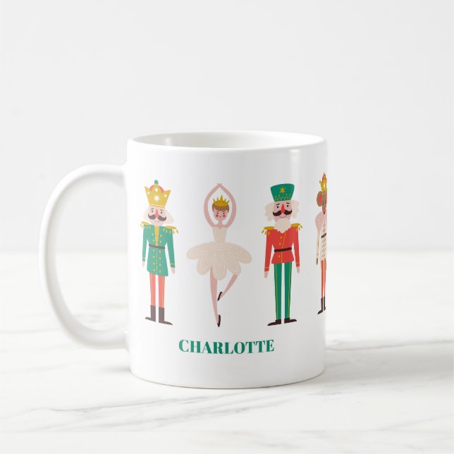 Festive Christmas Nutcracker Christmas Coffee Mug (Left)