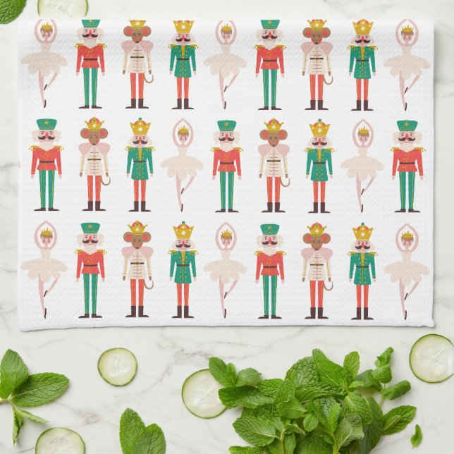 Festive Christmas Nutcracker Christmas Kitchen Towel (Folded)