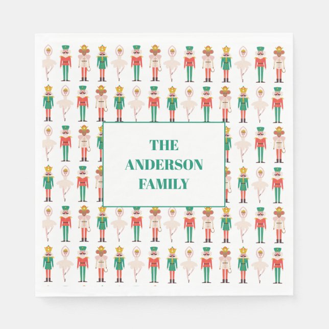 Festive Christmas Nutcracker Christmas Napkin (Front)