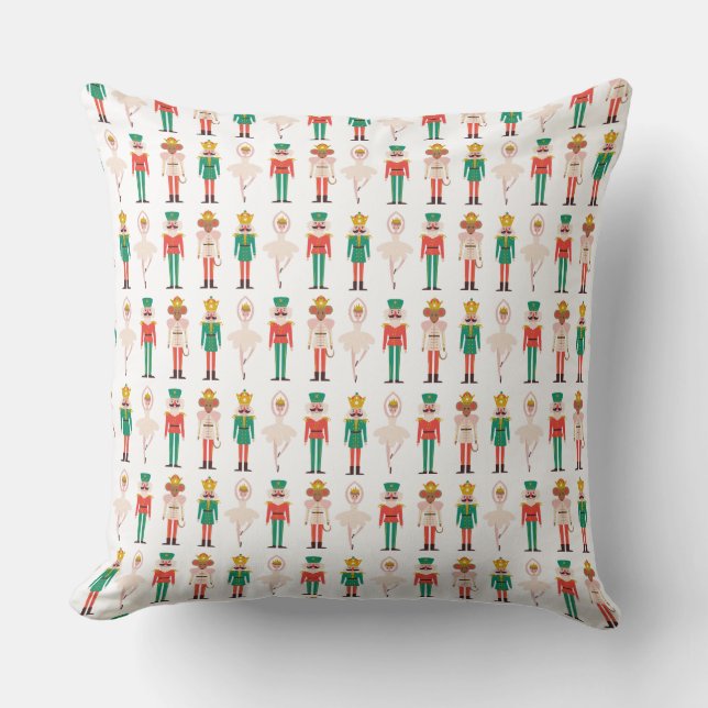Festive Christmas Nutcracker Christmas Throw Pillow (Front)