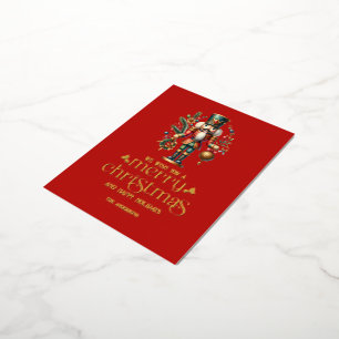 Festive Christmas Nutcracker  Foil Holiday Postcard