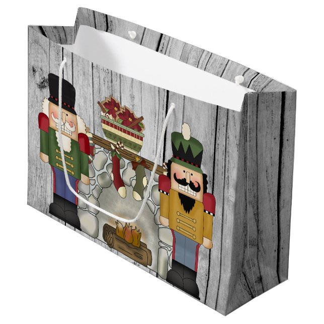Festive Christmas nutcracker Holiday party bag (Front Angled)