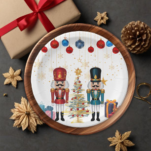 Festive Christmas Nutcracker Ornaments Baby Shower Paper Plate
