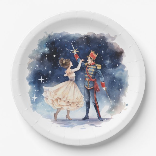 Festive Christmas nutcracker party  Paper Plate (Front)