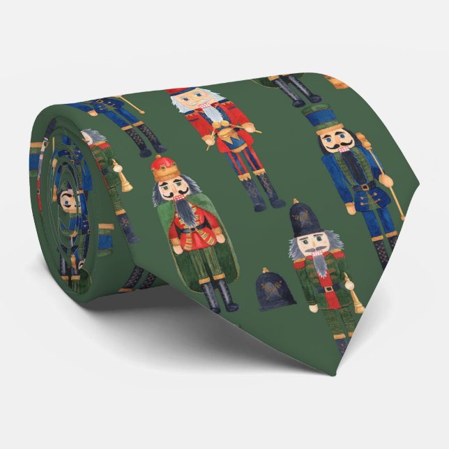 Festive Christmas nutcracker tiled pattern Tie (Rolled)