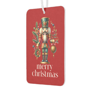 Festive Christmas Nutcrackers On Red Air Freshener