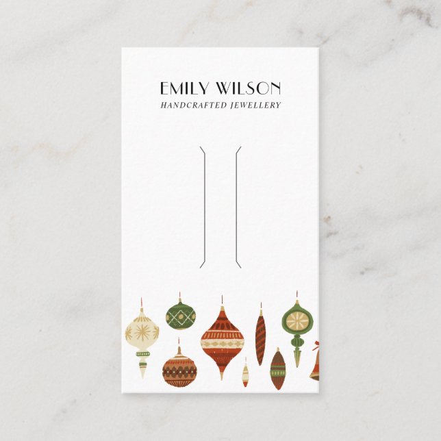 FESTIVE CHRISTMAS ORNAMENT HAIR CLIP DISPLAY CARD (Front)