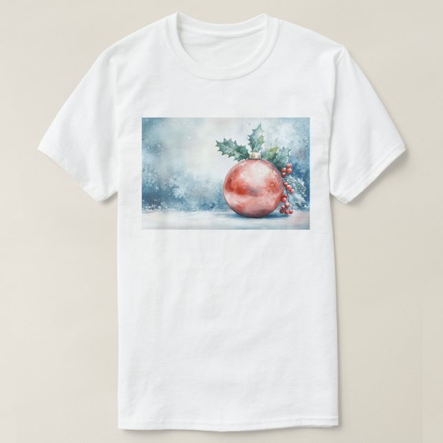 Festive Christmas Ornament T-Shirt (Design Front)