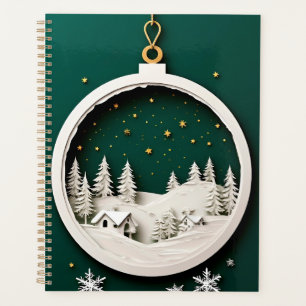Festive Christmas Ornament with Winter Scene Planner