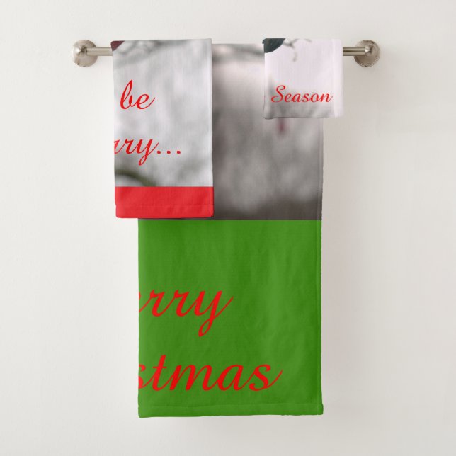 Festive Christmas Ornaments  Bath Towel Set (Insitu)